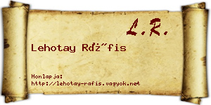 Lehotay Ráfis névjegykártya